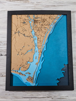 Open image in slideshow, NC Coastline Map
